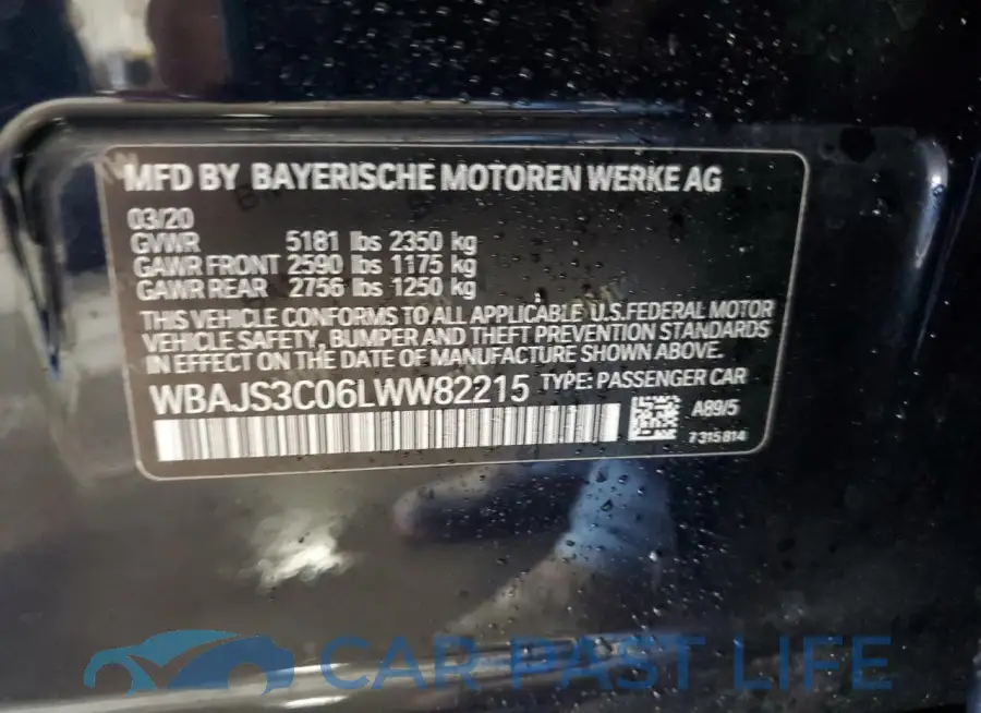 WBAJS3C06LWW82215# 12