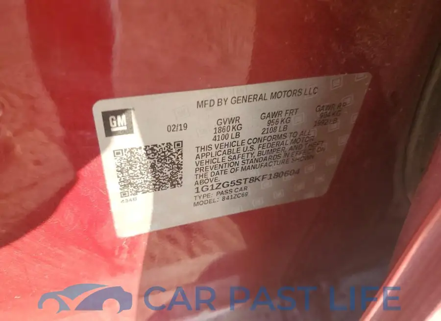1G1ZG5ST8KF180604# 12