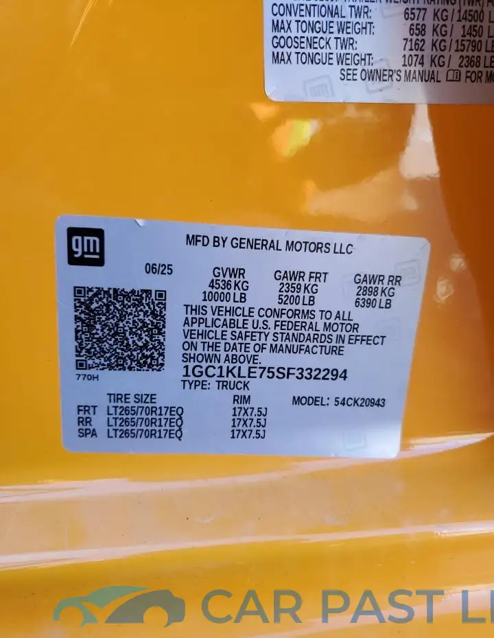 1GC1KLE75SF332294# 12