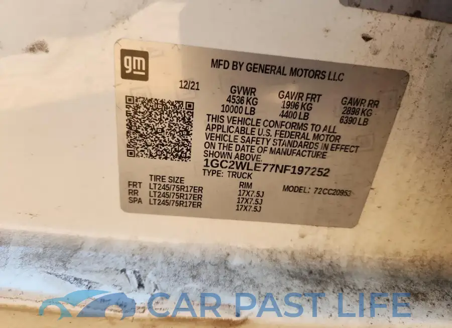 1GC2WLE77NF197252# 12