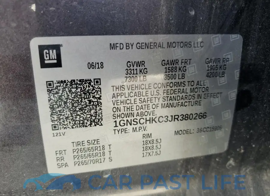 1GNSCHKC3JR380266# 13
