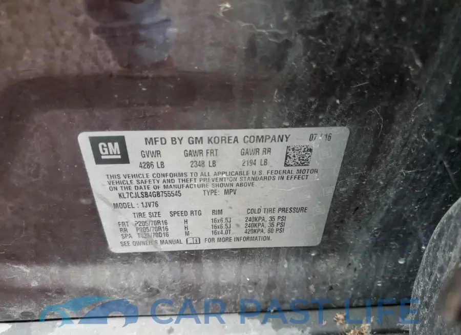KL7CJLSB4GB755545# 13