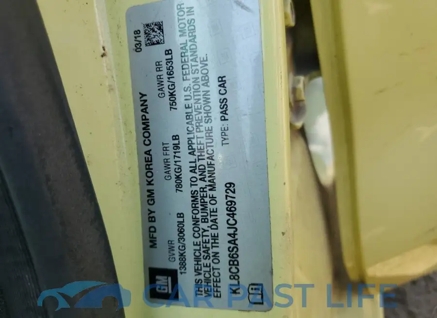 KL8CB6SA4JC469729# 12
