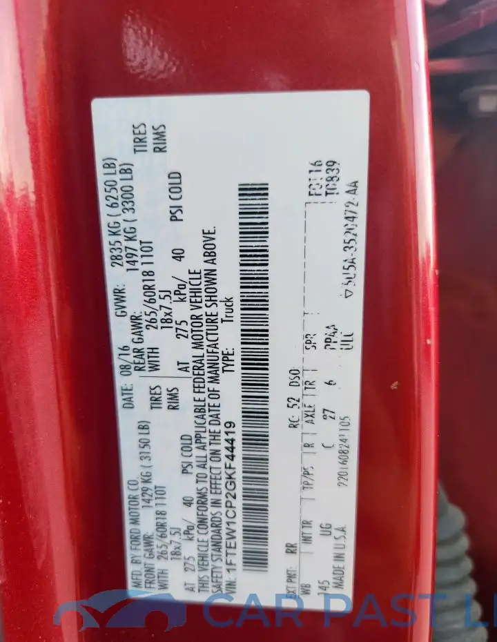 1FTEW1CP2GKF44419# 12