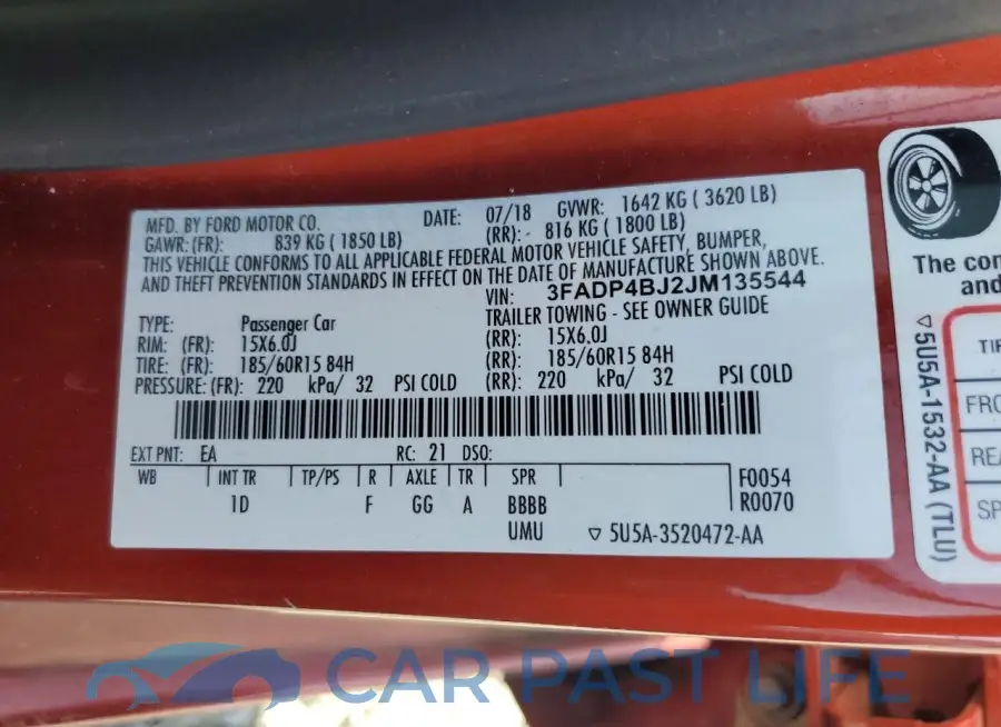 3FADP4BJ2JM135544# 12