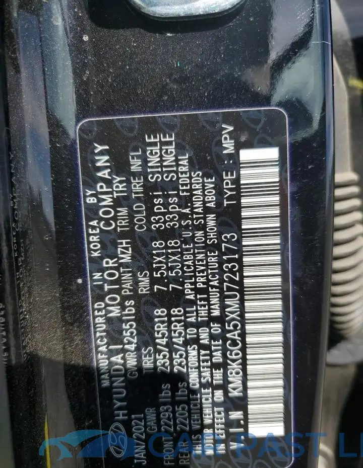 KM8K6CA5XMU723173# 14