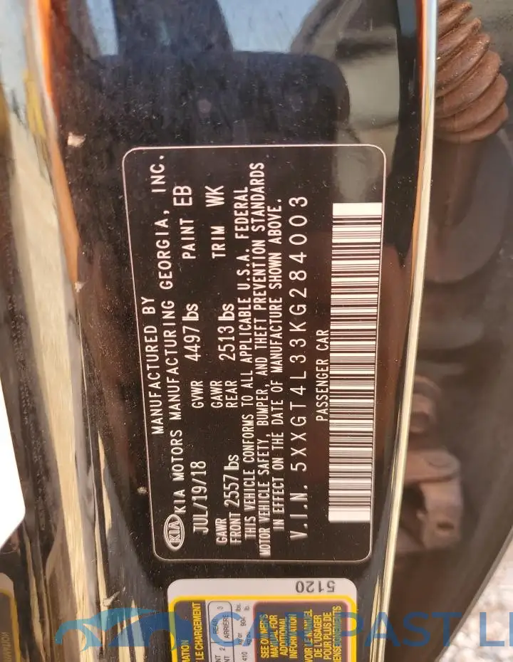5XXGT4L33KG284003# 13