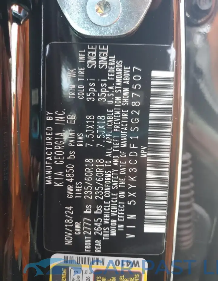 5XYK3CDF1SG287507# 13