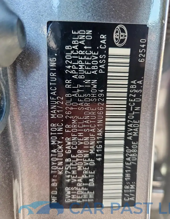 4T1G11AK1NU662294# 12