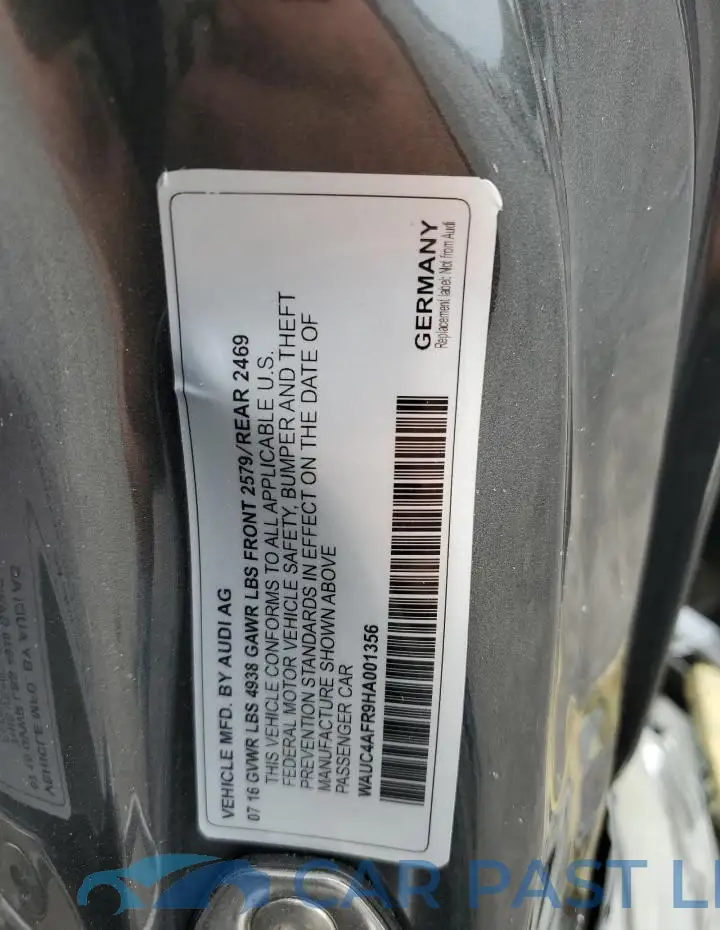 WAUC4AFR9HA001356# 13