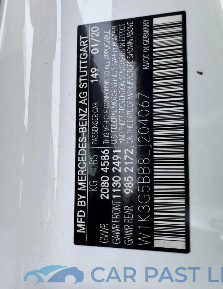 W1K3G5BB8LJ204067# 10