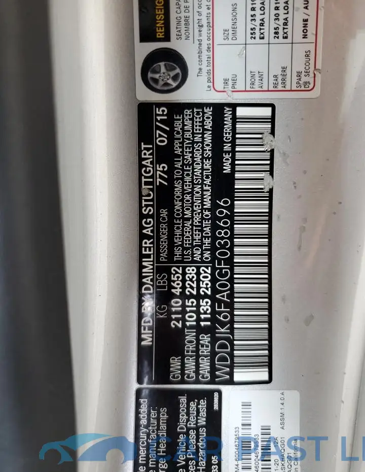 WDDJK6FA0GF038696# 12