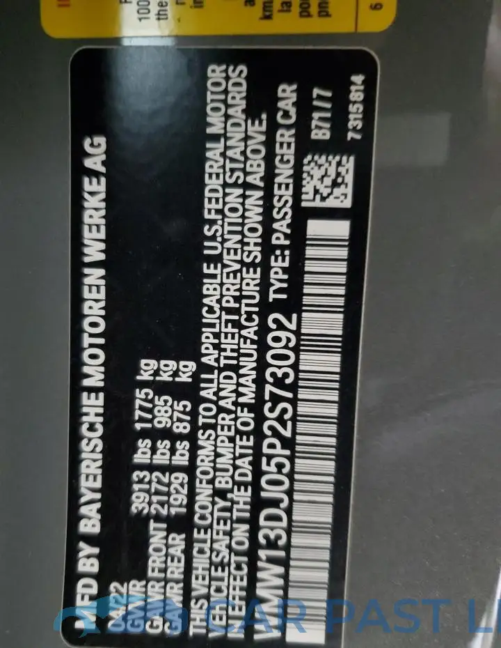 WMW13DJ05P2S73092# 14