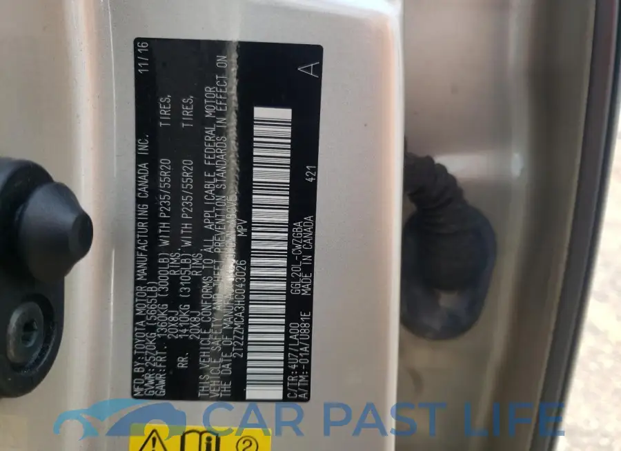 2T2ZZMCA3HC043026# 13