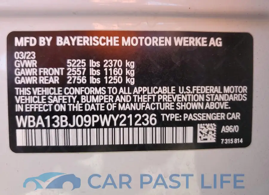 WBA13BJ09PWY21236# 12