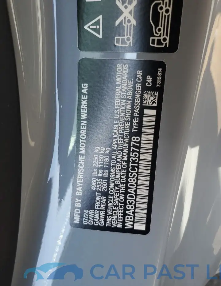 WBA83DA08SCT35778# 12