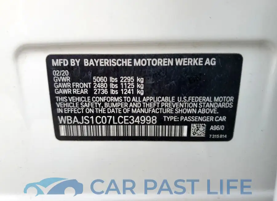 WBAJS1C07LCE34998# 12