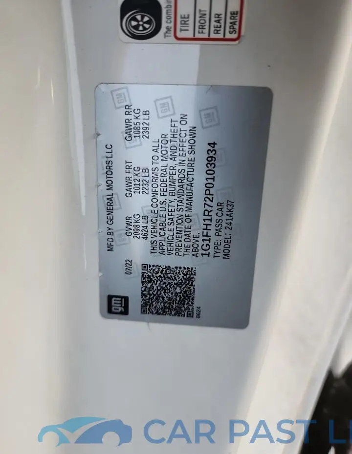 1G1FH1R72P0103934# 12
