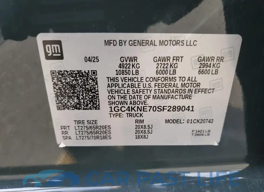 1GC4KNE70SF289041# 12