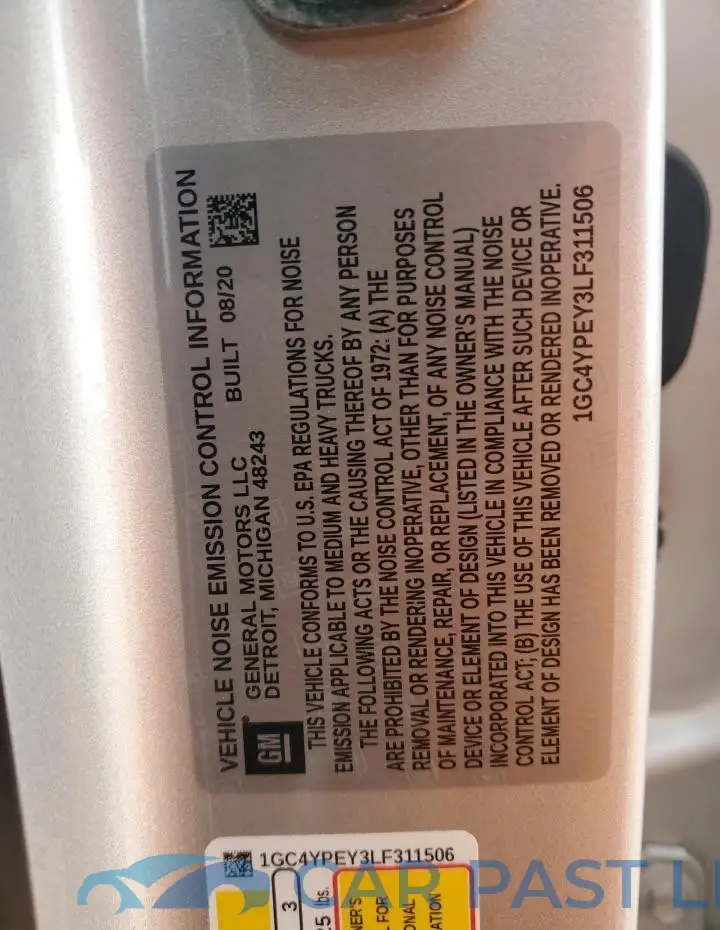 1GC4YPEY3LF311506# 12