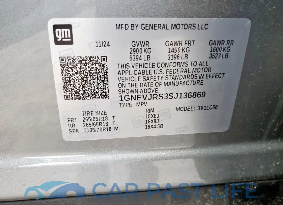 1GNEVJRS3SJ136869# 13