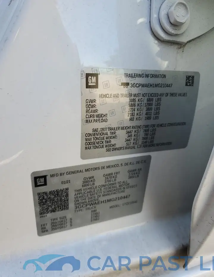 3GCPWAEH1MG210447# 12