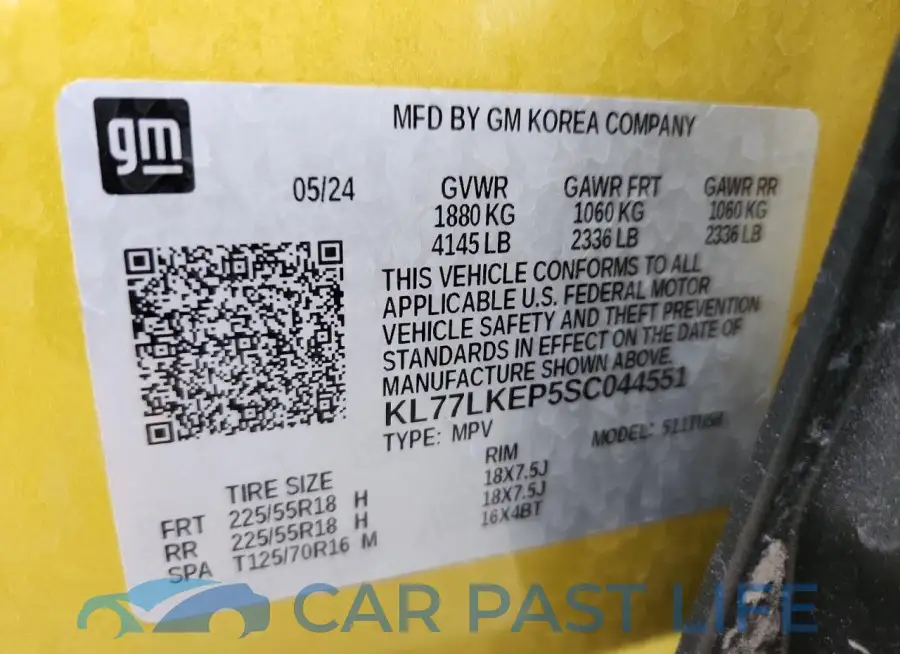 KL77LKEP5SC044551# 13