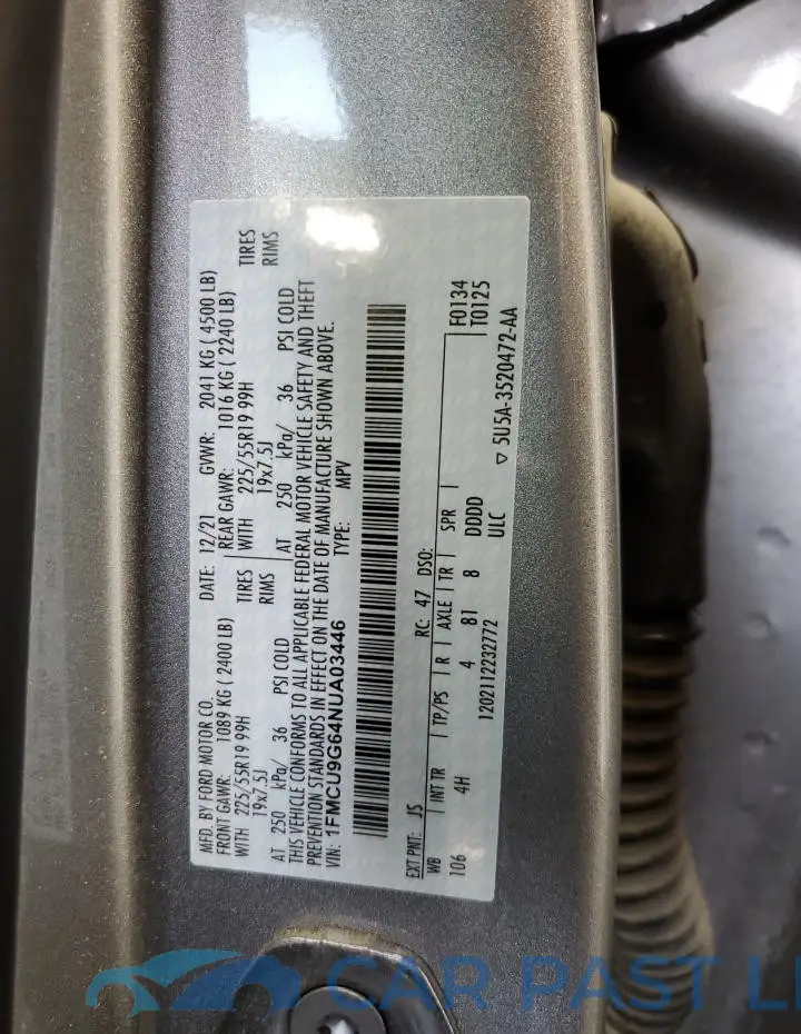 1FMCU9G64NUA03446# 13
