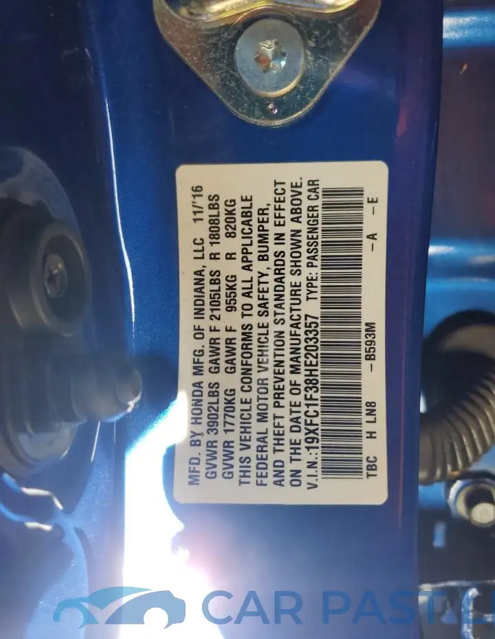 19XFC1F38HE203357# 12