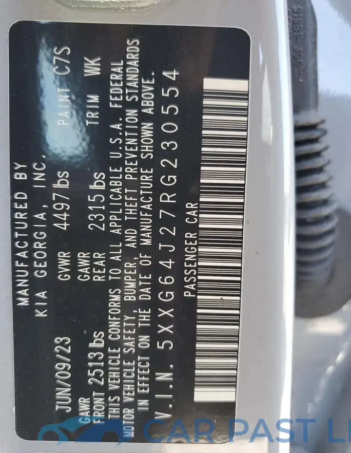 5XXG64J27RG230554# 12