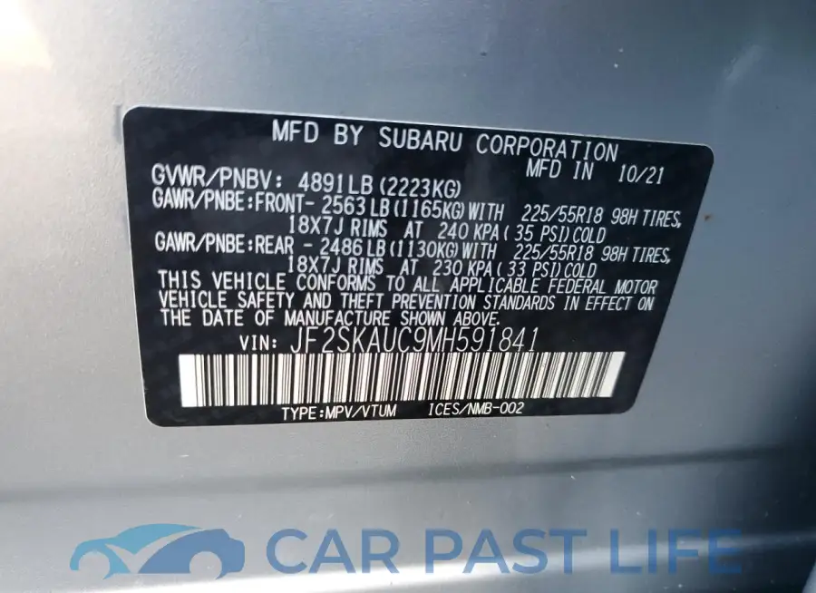 JF2SKAUC9MH591841# 13