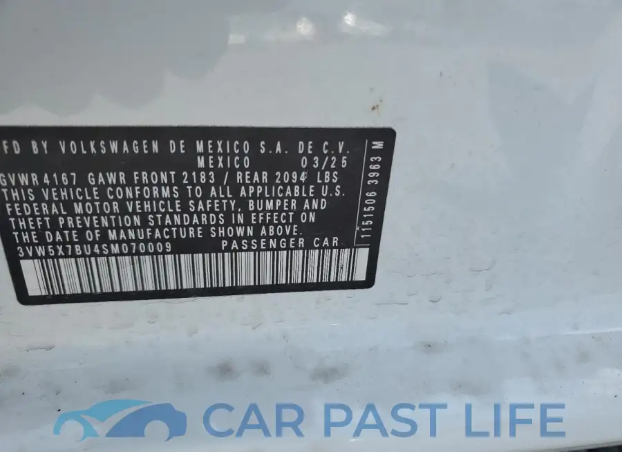 3VW5X7BU4SM070009# 12