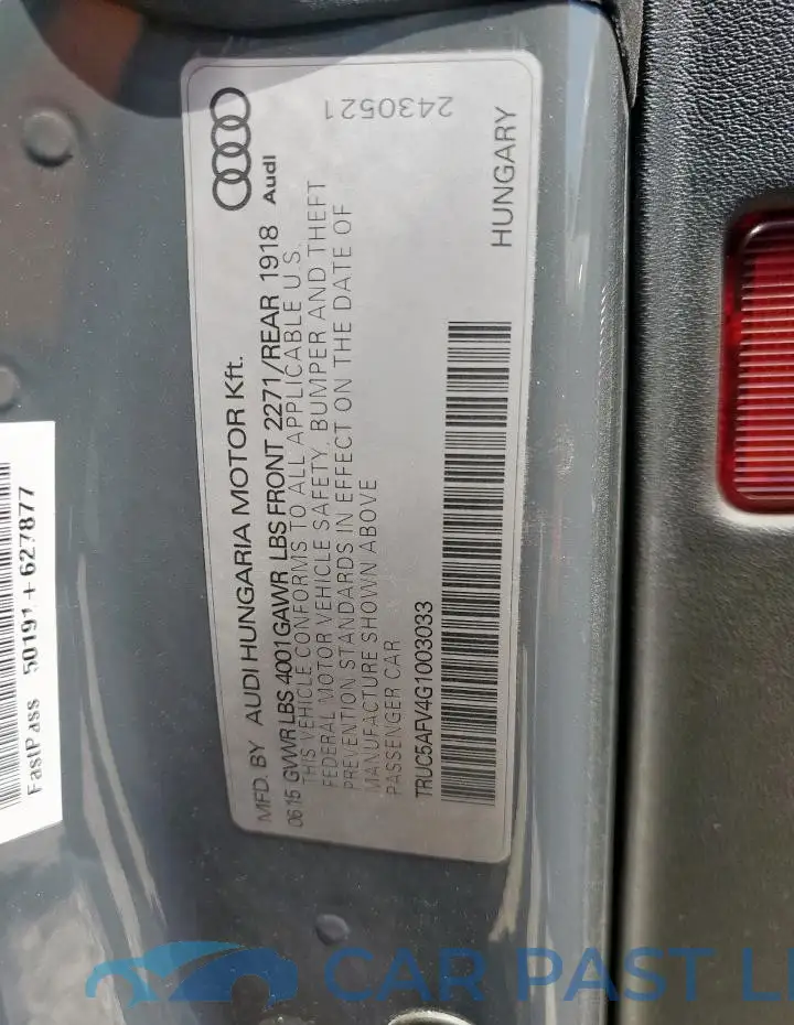 TRUC5AFV4G1003033# 13