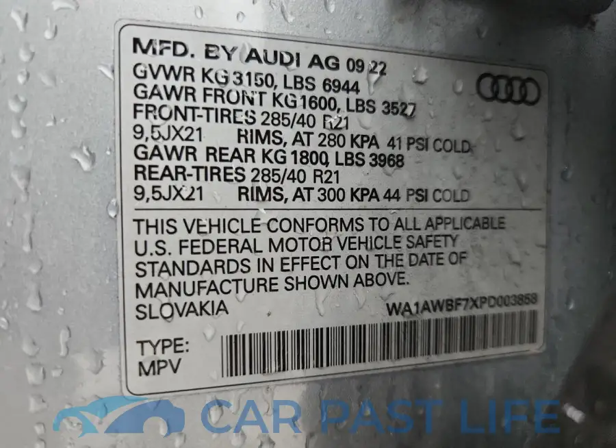 WA1AWBF7XPD003858# 13