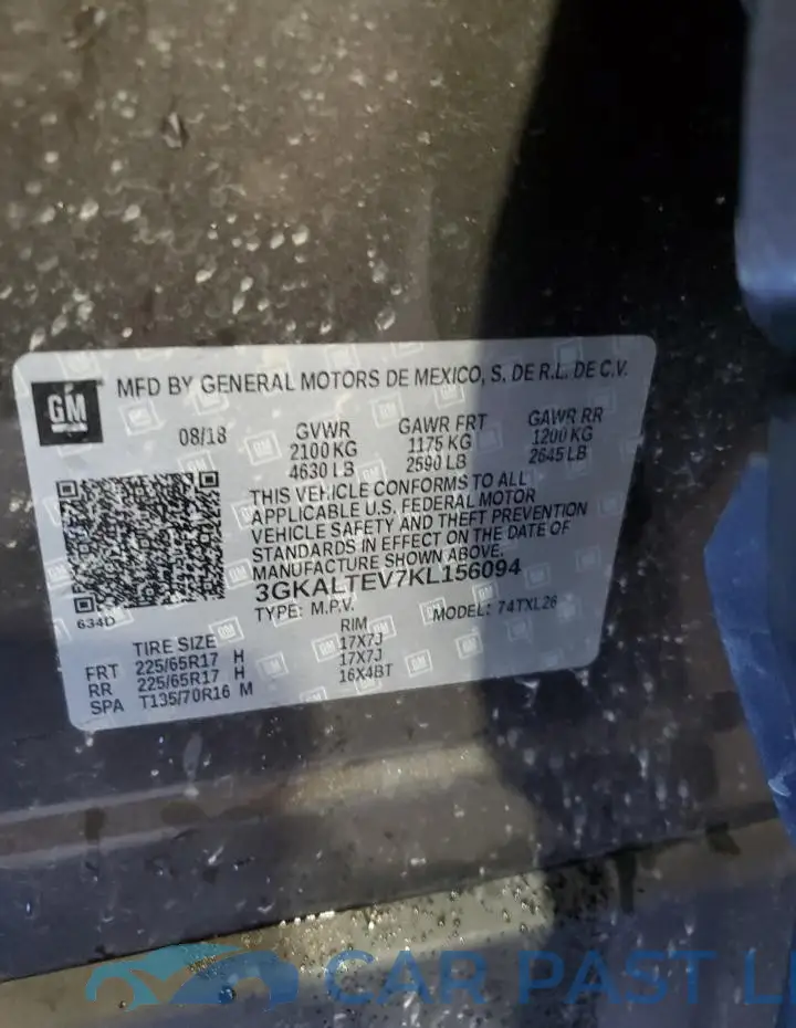 3GKALTEV7KL156094# 14