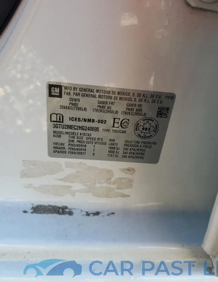 3GTU2MEC2HG240695# 12