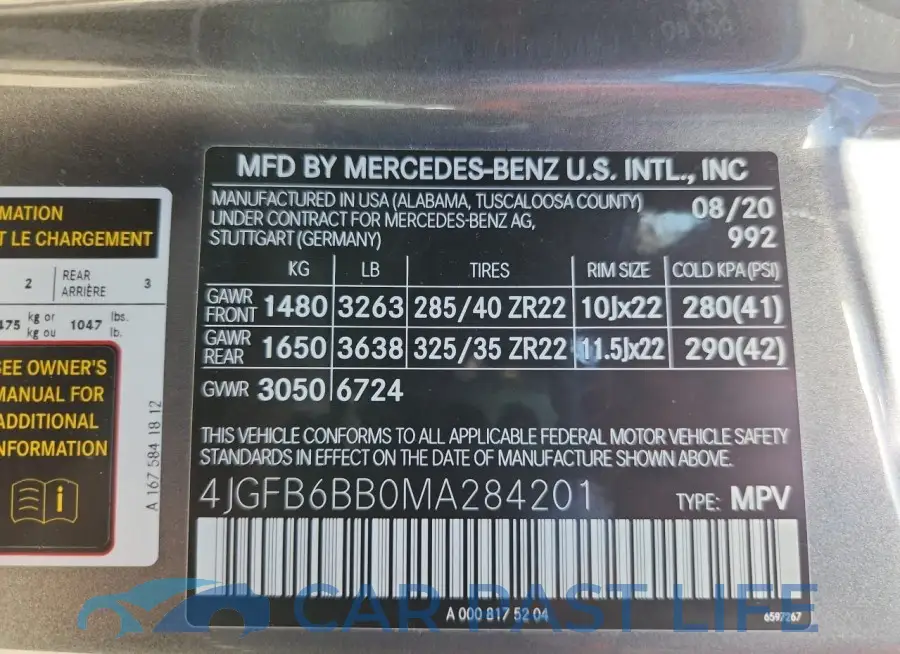 4JGFB6BB0MA284201# 13