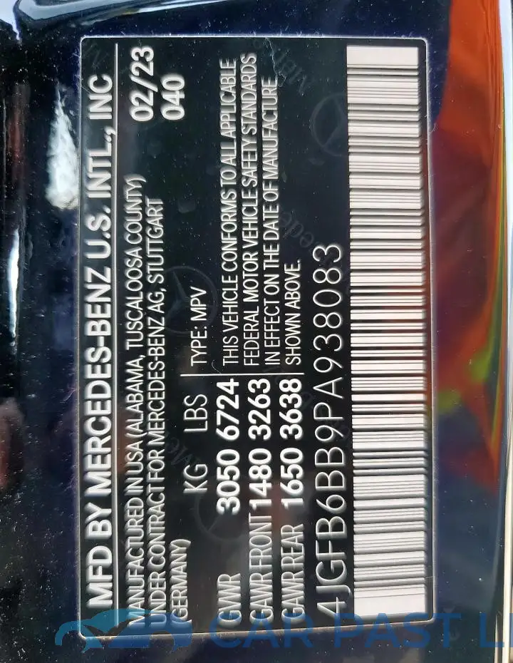 4JGFB6BB9PA938083# 13