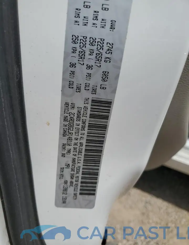 2C4RDGBG2JR148110# 13