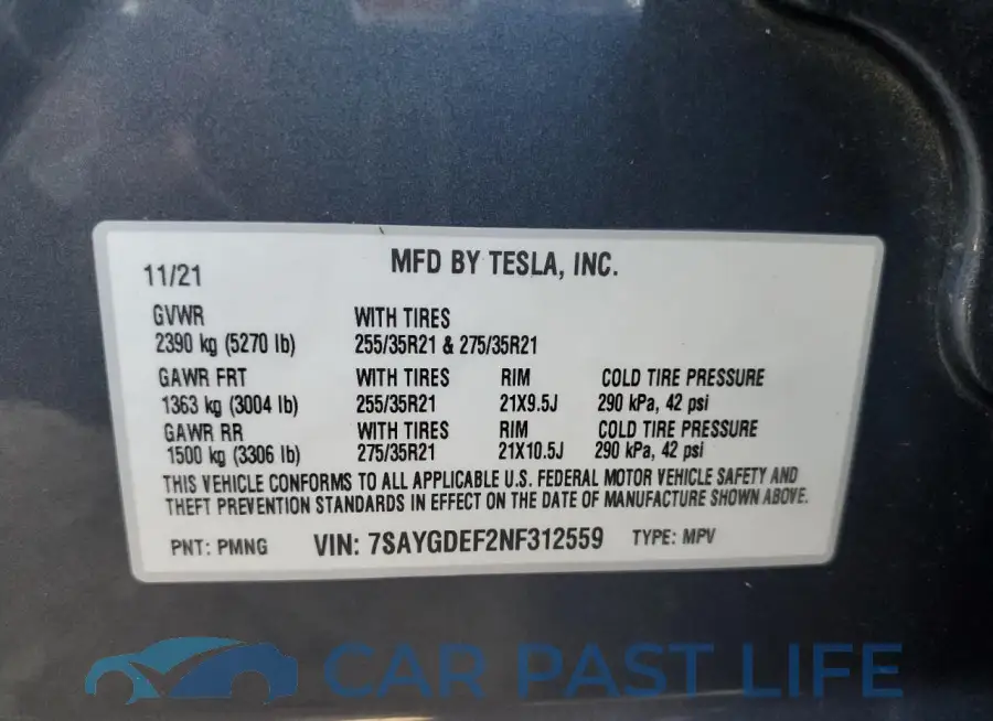7SAYGDEF2NF312559# 12