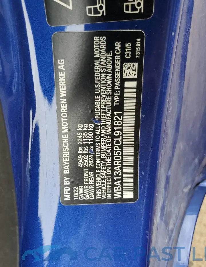 WBA13AR05PCL91821# 12