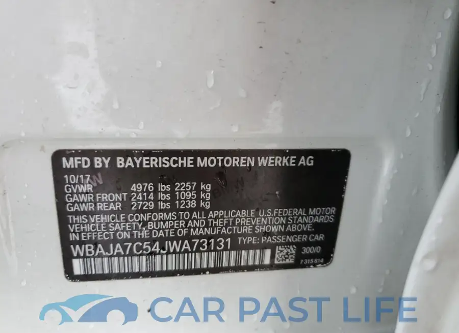 WBAJA7C54JWA73131# 12