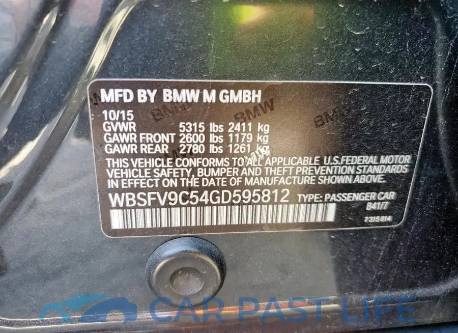 WBSFV9C54GD595812# 12