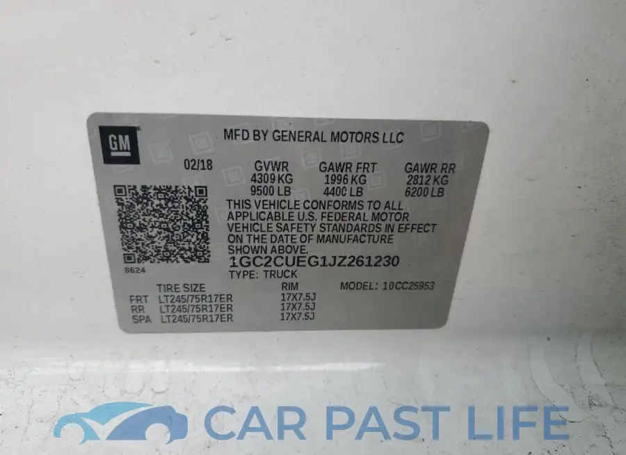 1GC2CUEG1JZ261230# 12