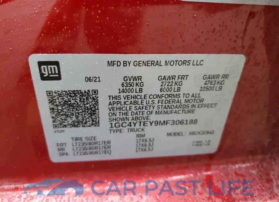 1GC4YTEY9MF306188# 12