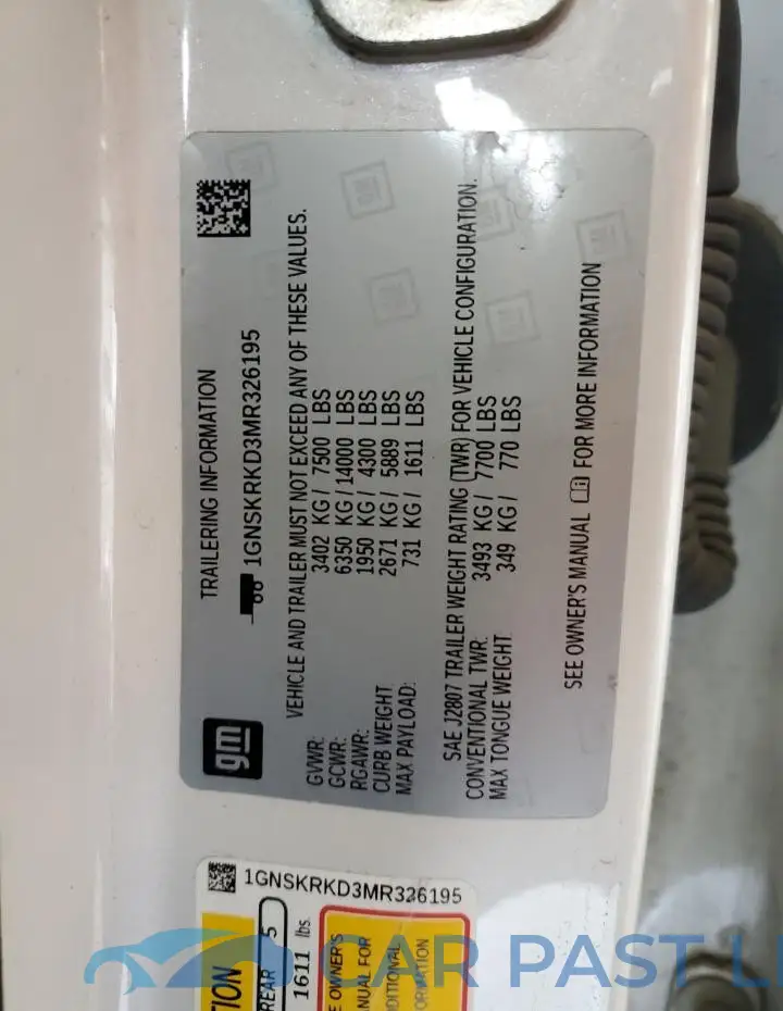 1GNSKRKD3MR326195# 14