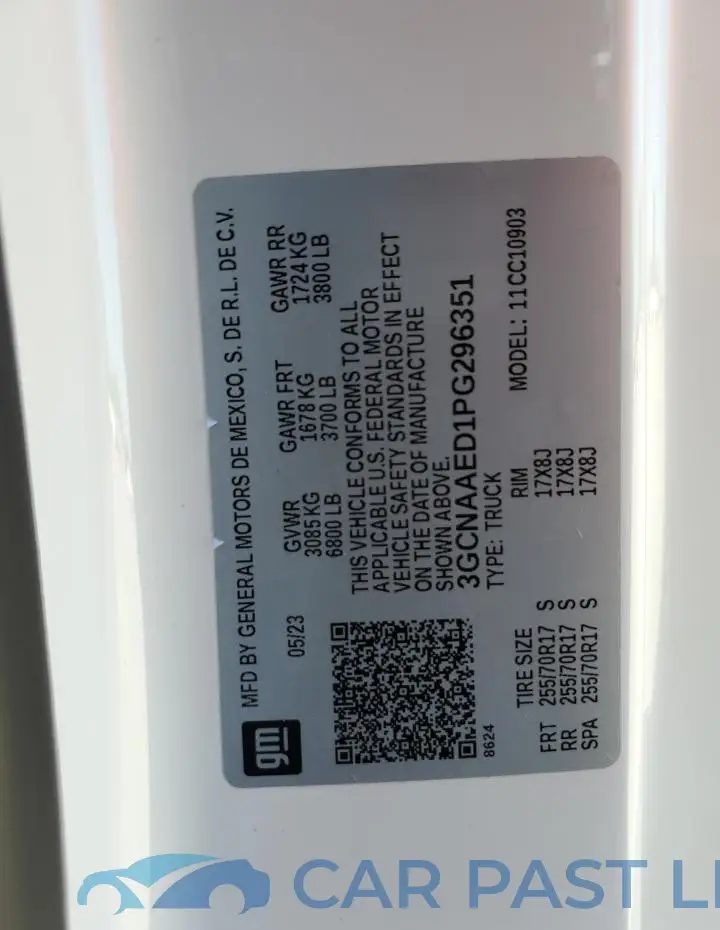 3GCNAAED1PG296351# 12