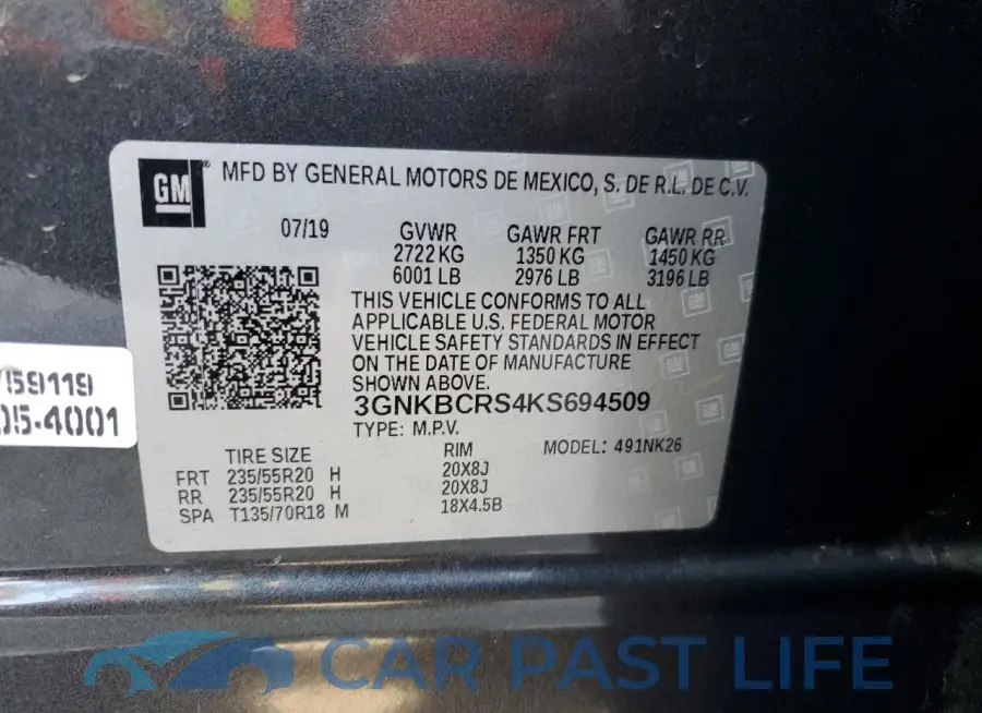 3GNKBCRS4KS694509# 13