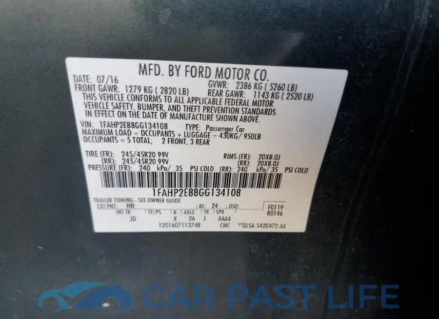 1FAHP2E88GG134108# 12