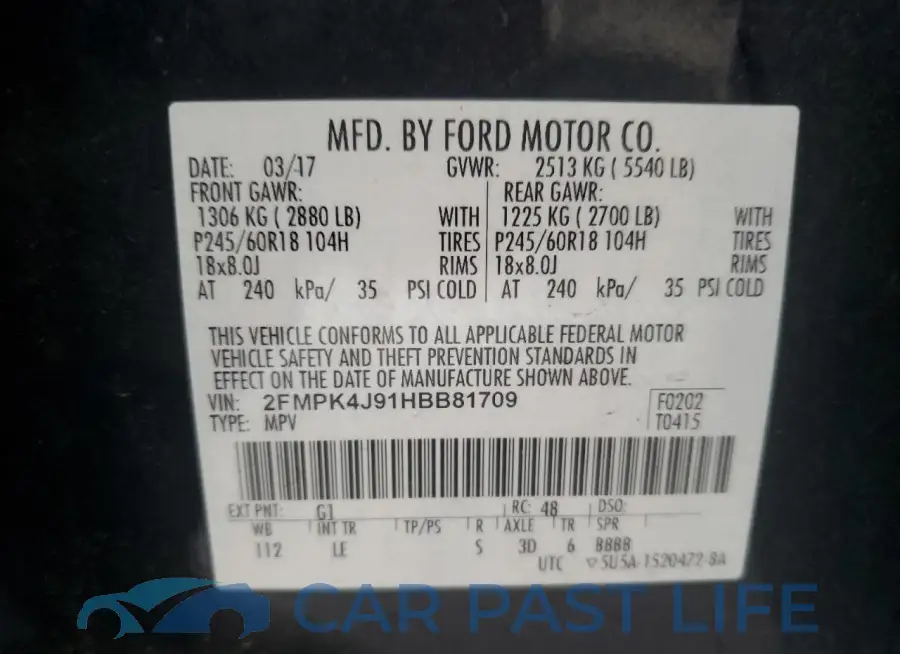 2FMPK4J91HBB81709# 13